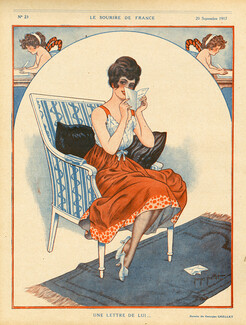 Georges Grellet 1917 "Une lettre de lui...", Elegant Parisienne
