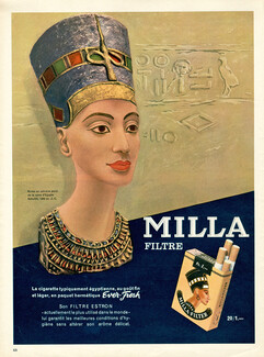 Milla Filtre (Egyptian Cigarettes) 1957 Néfertiti, Egypt, Portrait