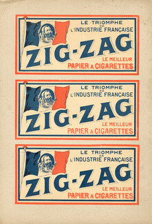 Régie Francaise (Cigarettes, Tobacco Smoking) 1925 Zig-Zag, Cigarette Paper