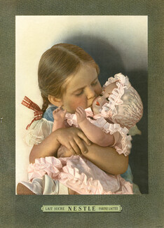 Nestlé 1935 Little girl, Doll, Kiss