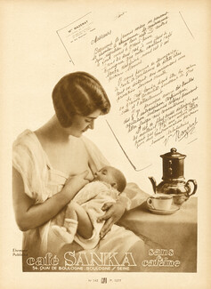 Sanka (Café) 1930 Midwife Mme Mazerat, Baby, Feeding, A. Ehrmann