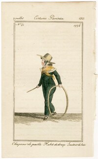 Le Journal des Dames et des Modes 1821 Costume Parisien BELGIAN EDITION Hoop