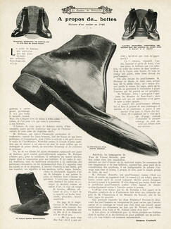 À propos de... bottes, 1908 - Mr Delaune (Cordonnier, Shoemaker) Histoire d'un soulier, Texte par Jacques Lauteuil