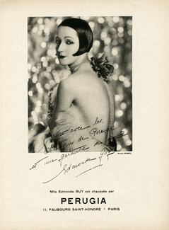 Perugia 1928 Edmonde Guy, Autograph
