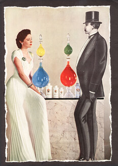 Gourielli (Cosmetics & Perfumes) 1942 Products for men, Paul Flato Jewels, Photo Erwin Blumenfeld, Men's Clothing