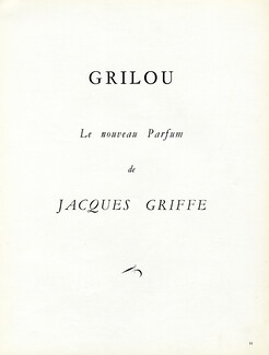 Jacques Griffe (Perfumes) 1955 "Grilou"
