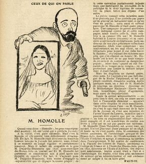 M. Homolle, 1913 - Mona Lisa - La Gioconda (Caricature) M. Homolle et le vol de la Joconde au Musée du Louvre, Texte par M'as-Tu-Vu