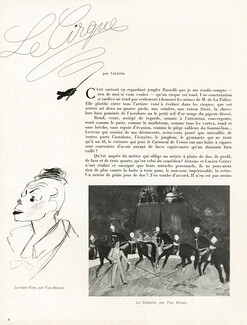 Le Cirque, 1942 - Circus Yves Brayer, Douking, Yves Bonnat, Milleret, Brianchon, Laglenne, Claude Lepape, Texte par Colette, 3 pages