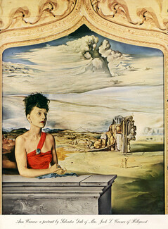 Salvador Dali 1944 Ann Warner a Portrait by Dali of Mrs Jack L. Warner of Hollywood, Surrealism