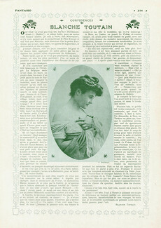 Blanche Toutain, 1908 - Confidences, Photo Reutlinger, Texte par Blanche Toutain