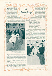 Le Moulin-Rouge, 1915 - French Cabaret, History Henri de Toulouse-Lautrec, La Goulue, Valentin le désossé, Text by Gaston Derys, 2 pages