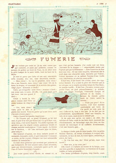 Fumerie, 1912 - Opium Den, Smoking, Weyman, Texte par Colette Willy, 2 pages