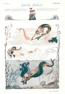 Enfin Seuls !, 1921 - Jacques Touchet Mermaid Mythology, Kiss, Lovers