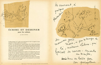 Écrire et dessiner pour les enfants, 1947 - Jean Cocteau Un drôle de Ménage, Scottish Terrier, Text by Jean Cocteau