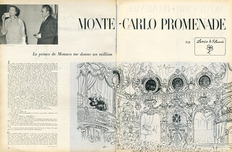 Monte-Carlo Promenade, 1955 - Prince Rainier, Texte par Louise de Vilmorin, 4 pages