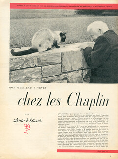 Mon week-end à Vevey chez les Chaplin, 1955 - Charlie Chaplin, Text by Louise de Vilmorin, 6 pages