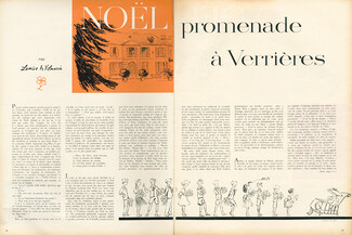Noël, promenade à Verrières, 1955 - Texte par Louise de Vilmorin, 4 pages