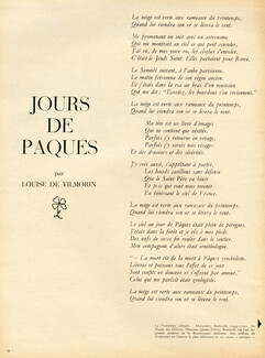 Jours de Pâques, 1958 - Texte par Louise de Vilmorin