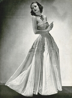 Jeanne Lanvin 1946 Evening Gown, Last dress created by Jeanne Lanvin