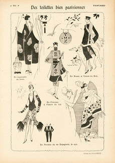 Léon Bonnotte 1924 "Des Toilettes Bien Parisiennes" Fashion, Japanese, Chinese, Russian, Persan, Spanish
