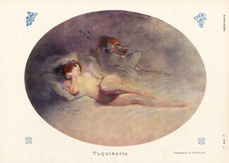 Préjelan 1912 ''Taquinerie'' Nude, Faun