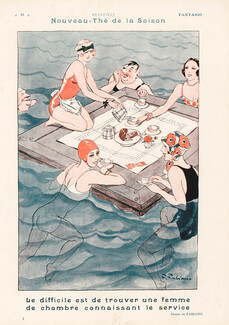 Fabiano 1927 "Nouveau-Thé de la saison" Deauville, Bathing Beauty