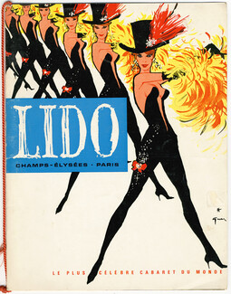 Lido (French Cabaret) 1962 René Gruau, "Suivez-moi", Les Bluebell Girls, Georges Wakhevitch, Henry-Raymond Fost, 20 pages