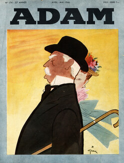 René Gruau 1946 Adam Cover, Men's Clothing