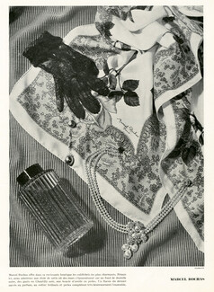 Marcel Rochas (Fashion Goods) 1949 Scarf, Necklace, Gloves