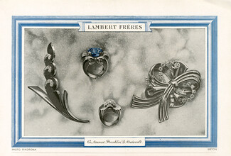 Lambert Frères (Jewels) 1945 Rings, Broochs