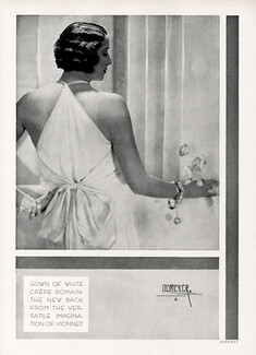 Madeleine Vionnet 1930 White Evening Gown, Backless, Photo Demeyer