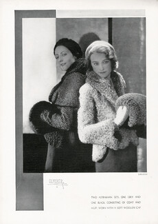 Lucien Lelong 1930 Astrakhan Coat and Muff, Photo Demeyer