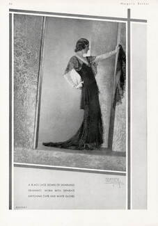 Redfern 1930 Black lace gown, Photo Demeyer