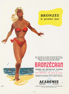 Académie Scientifique de Beauté 1955 "Bronzécran" Paulin, Bathing Beauty