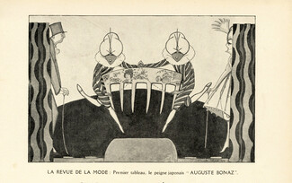 Auguste Bonaz (Combs) 1920 "Le Peigne Japonais" A. De Roux "The Japanese Comb"