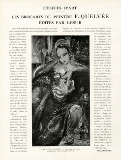 Les Brocarts du peintre F. Quelvée édités par Lesur, 1929 - François Quelvée, La Reine de Saba, Texte par Paul Sentenac, 2 pages