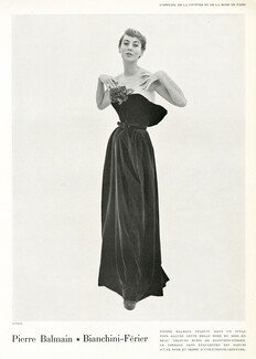Pierre Balmain & Bianchini Férier 1949 Velvet Evening Gown, Photo Philippe Pottier