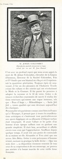M. Johan Colcombet 1949 Tribute, Portrait, Jean Dunand