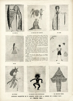 Georges Lepape 1923 "L'Oiseau Bleu", Costume designs, Théâtre Cora Laparcerie