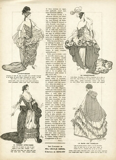 Doucet 1922 Théatre Costume, Cécile Sorel, L'Aventurière, Le Mysanthrope, La Mégère Apprivoisée, La Dame aux Camélias