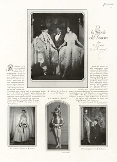 La Mode de Demain 1925 Mme et M. Picasso, Mrs De Errazuriz, Carnival Costume, Photo Man Ray