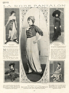 La Robe Pantalon, 1911 - Parry, Model Natacha Trouhanowa, Martial et Armand, Bechoff-David, Text by H. A., 2 pages