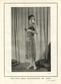 Worth 1925 "The Most Beautiful Mannequins of Paris" Lucy Fashion Model, Photo Rahma, Evening Gown