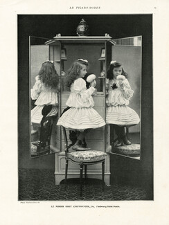 Miroir Brot Chiffonier 1905 Little girl, Photo Mathieu-Deroche