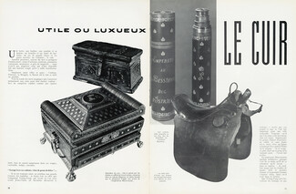 Le Cuir - Utile ou luxueux, 1956 - Leather, Hermès, Photo Serge Boiron-Hermès, Text by Simone Mesnil-Grente, 6 pages