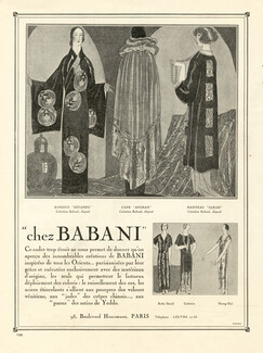 Babani (Couture) 1922 Kimono, Cape, Evening Coat, Oriental style fabric