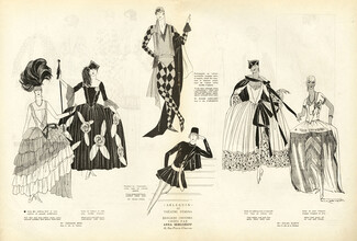 Anna Sergueeff 1927 Theatre Costume "Arlequin" Mona Païva, Gilda Darty, Germaine Webb, Paul Scavone