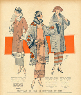 Lucile & Doeuillet 1924 Evening Coats, Fashion Illustration