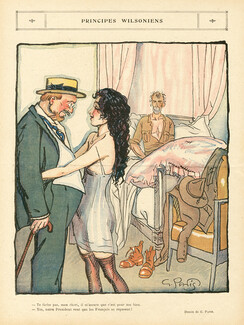 Georges Pavis 1919 "Principes Wilsoniens", Adultery, Sexy Girl