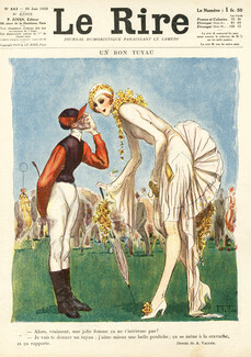 Armand Vallée 1929 "Un Bon Tuyau", Elegant, Jockey, Horse Racing